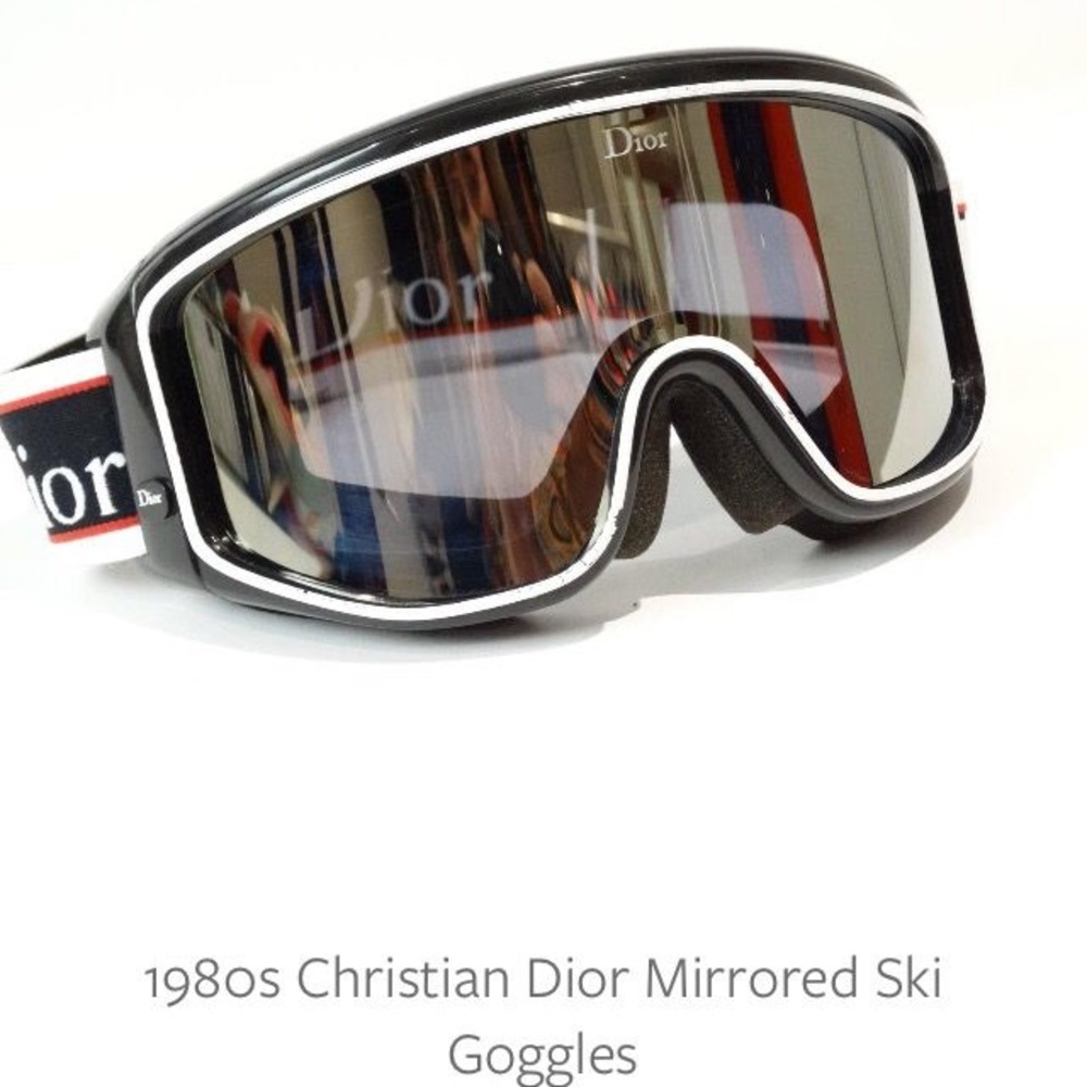 Vintage Dior Ski Goggles with Black and White Frame